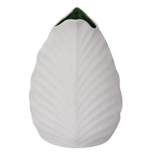 Load image into Gallery viewer, Leaf Vase in Matt White | Green Interior