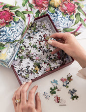 Load image into Gallery viewer, Waratah in Blue | Round 500 Piece Puzzle