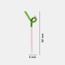 Load image into Gallery viewer, Reusable Glass Straw | Loopy Green|Pink