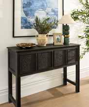 Load image into Gallery viewer, Handcarved Wooden Console | Black