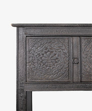 Load image into Gallery viewer, Handcarved Wooden Console | Black