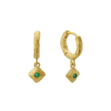 Load image into Gallery viewer, Wandering | Huggie Earrings | Green Onyx