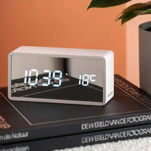 Load image into Gallery viewer, Karlsson | Copper Mirror Slim LED Alarm Clock | White