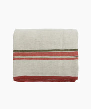Load image into Gallery viewer, Red Selvedge Stripe Linen Tablecloth