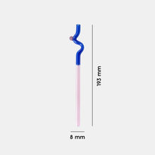 Load image into Gallery viewer, Reusable Glass Straw | Wavy Blue|Pink