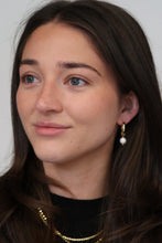Load image into Gallery viewer, Charlie Mini Hoop | Gold | Pearl Earrings
