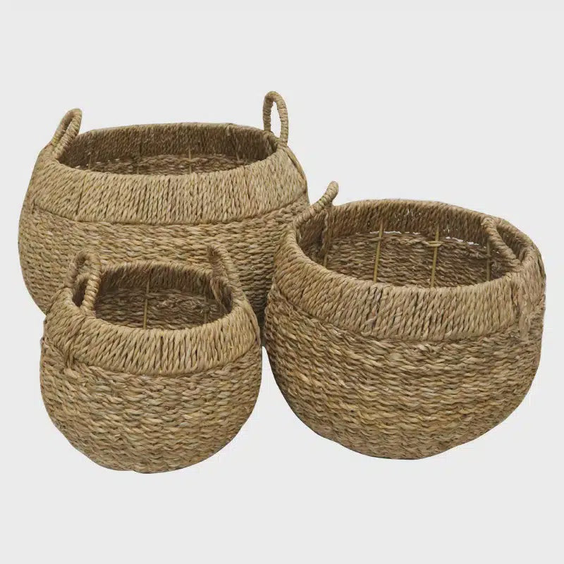 Seagrass Round Baskets | Natural
