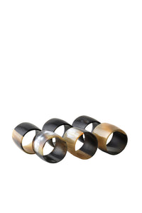 BROSTE Napkin Ring Jay Horn Set of 6 | Natural