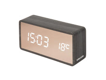 Load image into Gallery viewer, Copper Mirror Slim LED Alarm Clock | Black
