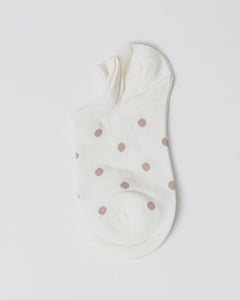 Cream with Latte Dots Socks