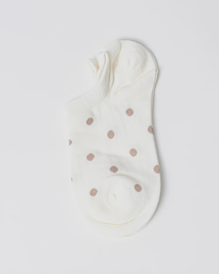 Cream with Latte Dots Socks