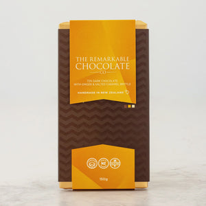 Dark Chocolate With Ginger & Salted Caramel Brittle