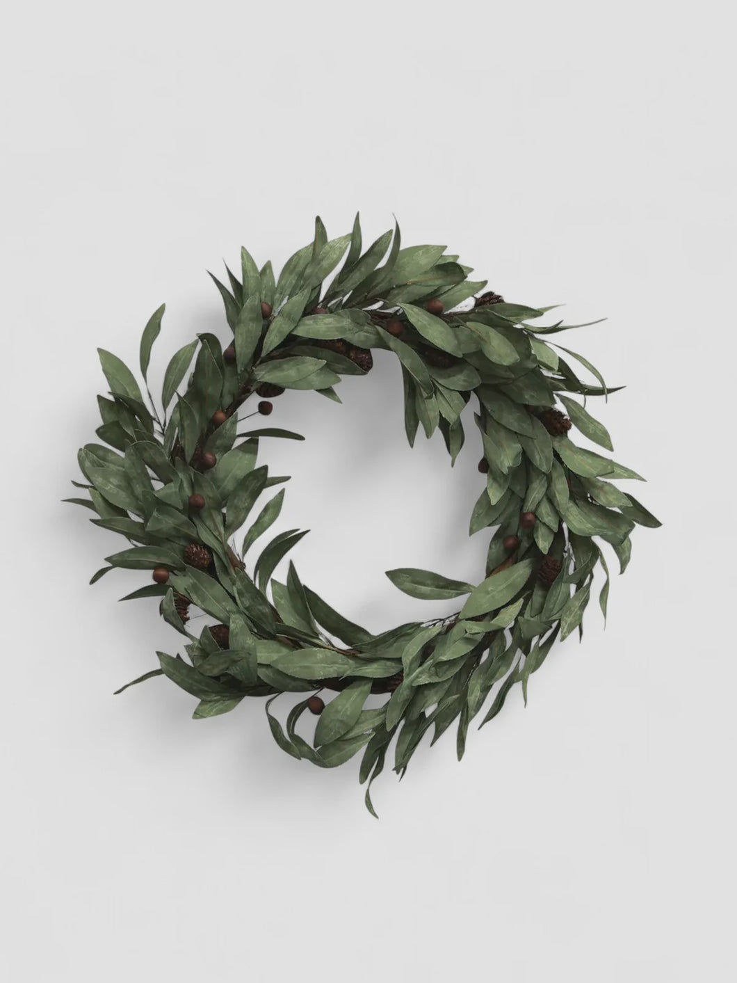 Eucalyptus + Brown Wood Berry Wreath