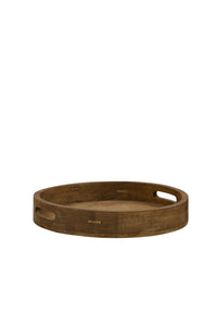 Wooden Round Tray with Handles