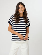 Load image into Gallery viewer, Stella + Gemma | Gwen Tee - Milk|Midnight Stripe
