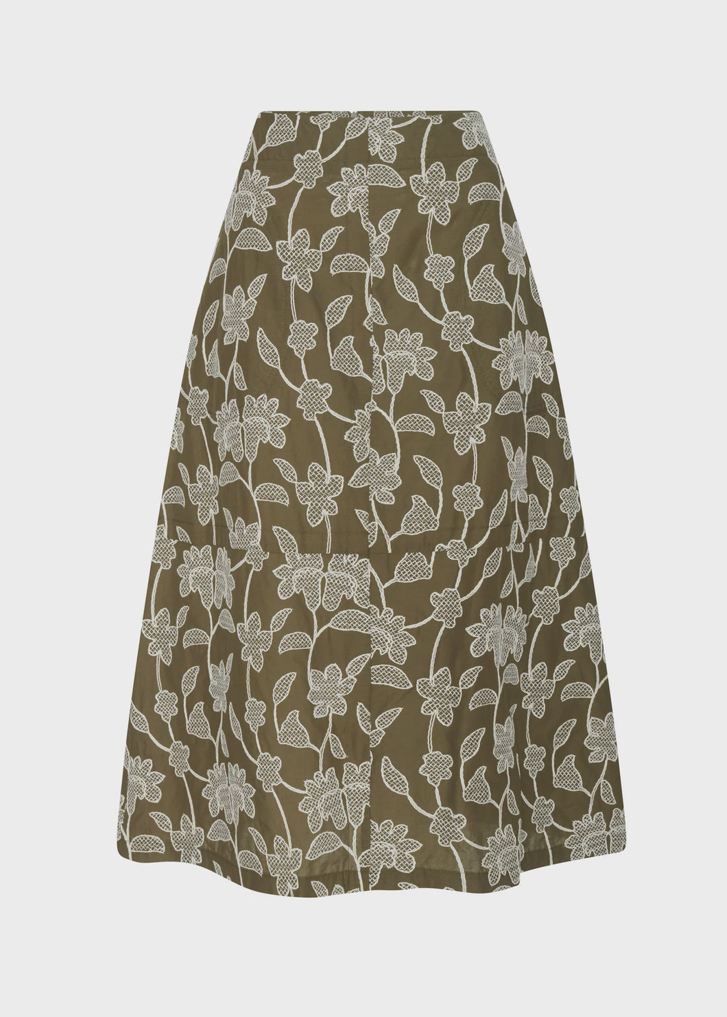 Hugo Skirt - Khaki Embroidery