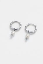 Load image into Gallery viewer, Heidi Hoop | Silver Pearl Earring
