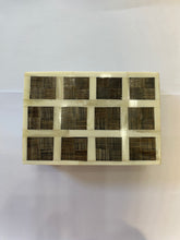 Load image into Gallery viewer, Squared Bone Box White Lines- Shagreen Horn
