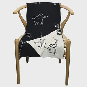 Cotton Jungle Throw | Black/Natural