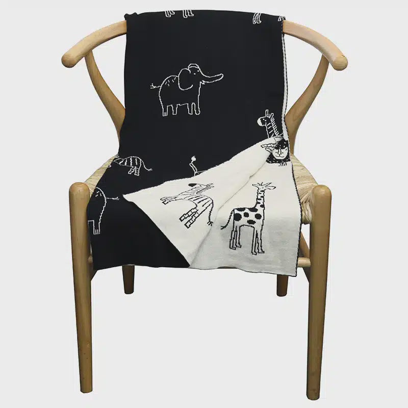 Cotton Jungle Throw | Black/Natural