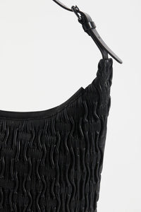 Lumme Smocked Shoulder Bag | Black
