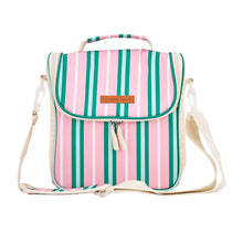 Load image into Gallery viewer, Picnic Lunch Bag | Pink &amp; Green Stripe
