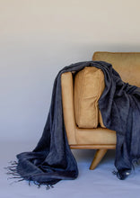 Load image into Gallery viewer, Blanket / Wool + Cotton Blend / Midnight
