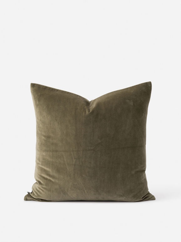 Cotton Velvet Cushion Cover - Sage