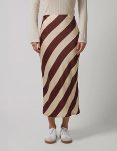 Liv Skirt Merlot Stripe