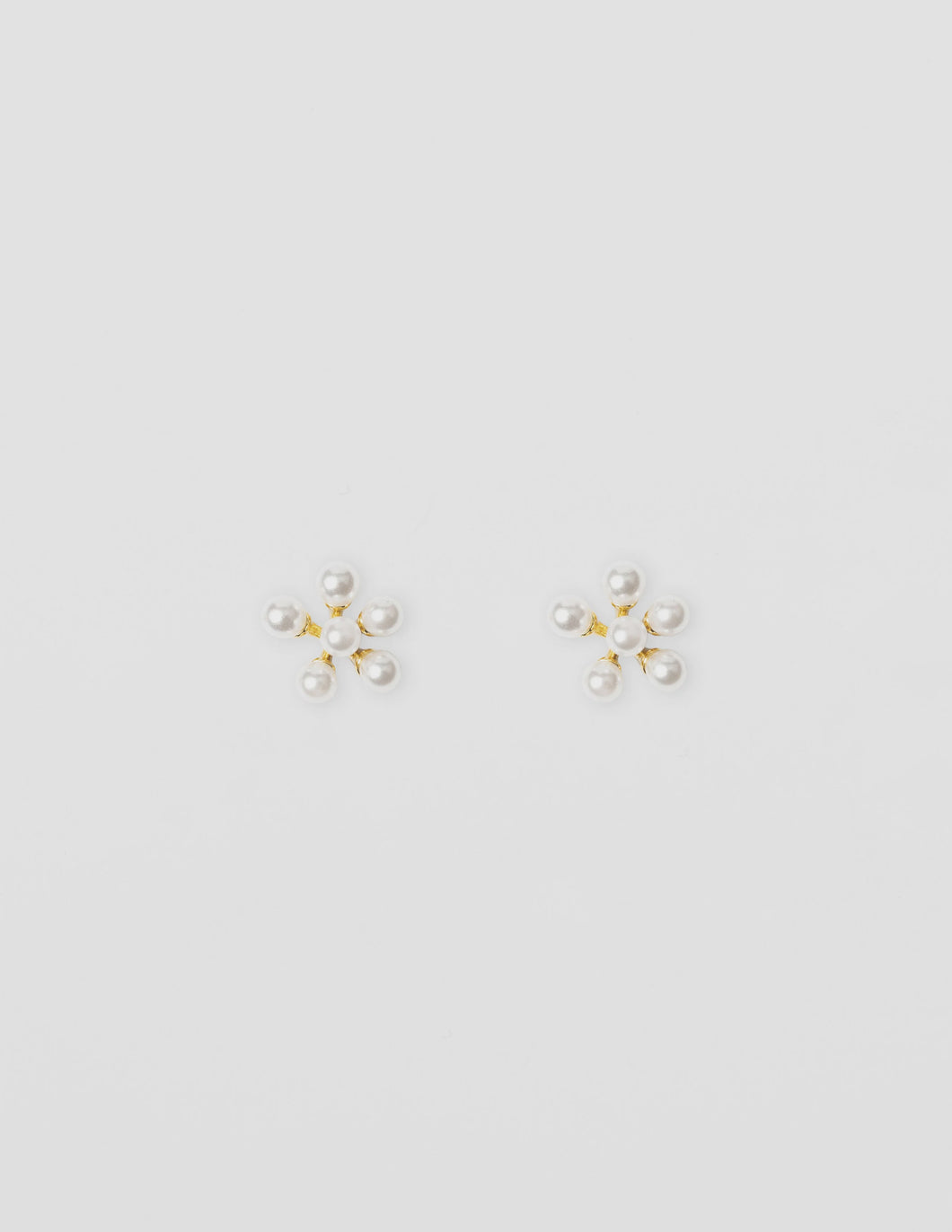 Gold Pearl Cluster Earrings