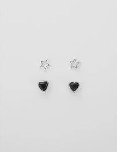 Silver Earring  Set | Stars + Hearts