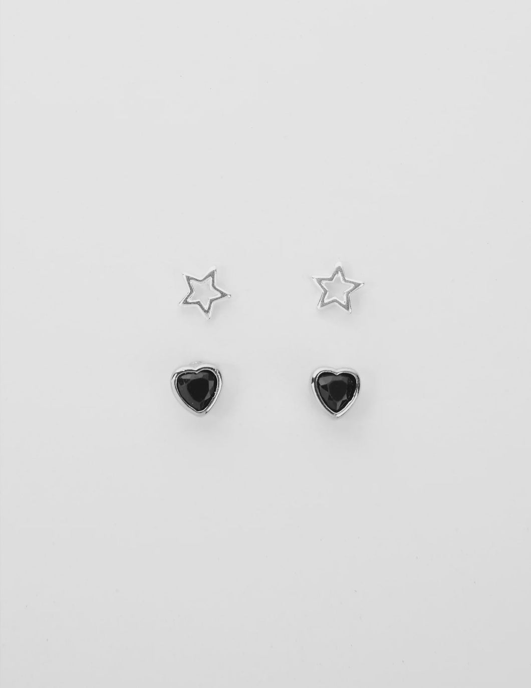 Silver Earring  Set | Stars + Hearts