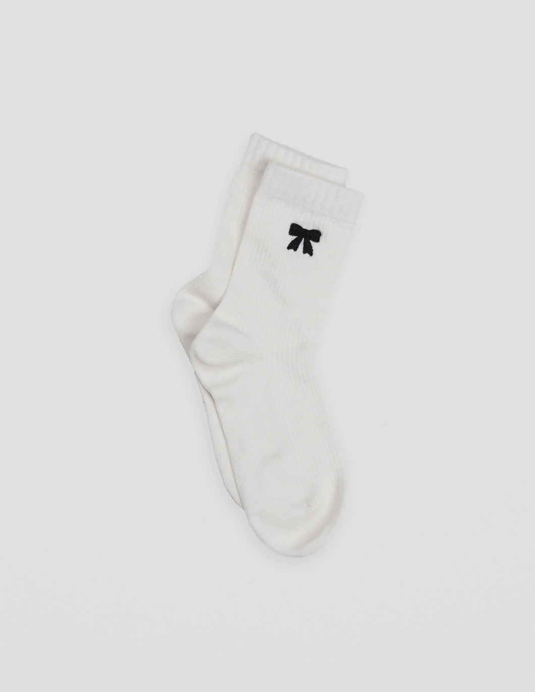 White With Black Bow Sock