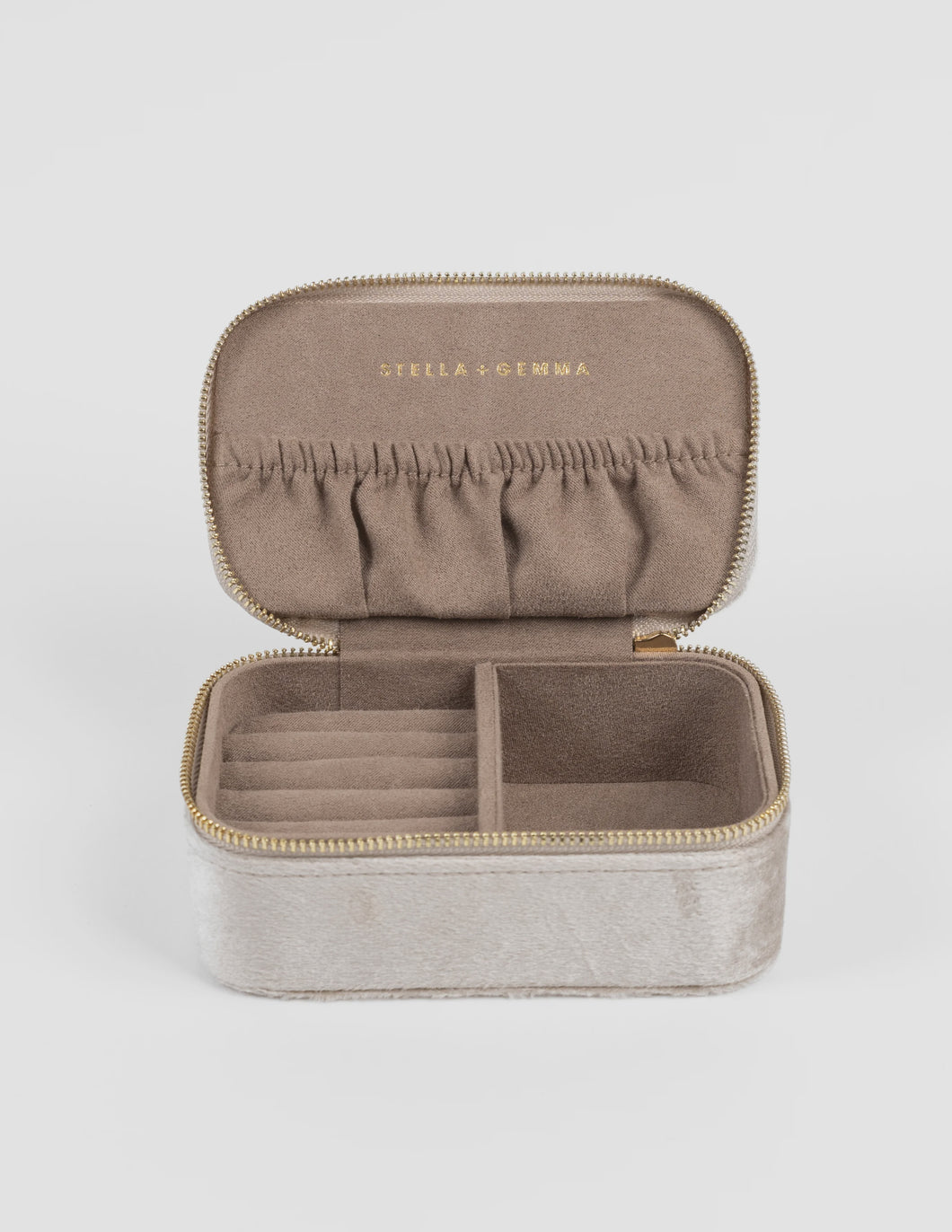 Jewel Box Rect Velvet | Beige