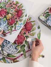 Load image into Gallery viewer, Waratah in Blue | Round 500 Piece Puzzle
