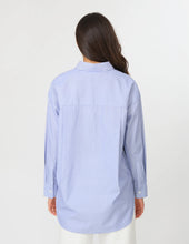 Load image into Gallery viewer, Stella + Gemma - Casino Shirt | Blue|White Mini Stripe
