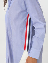 Load image into Gallery viewer, Stella + Gemma - Casino Shirt | Blue|White Mini Stripe
