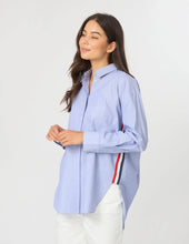 Load image into Gallery viewer, Stella + Gemma - Casino Shirt | Blue|White Mini Stripe
