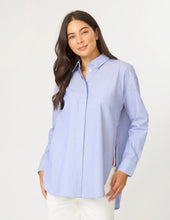 Load image into Gallery viewer, Stella + Gemma - Casino Shirt | Blue|White Mini Stripe

