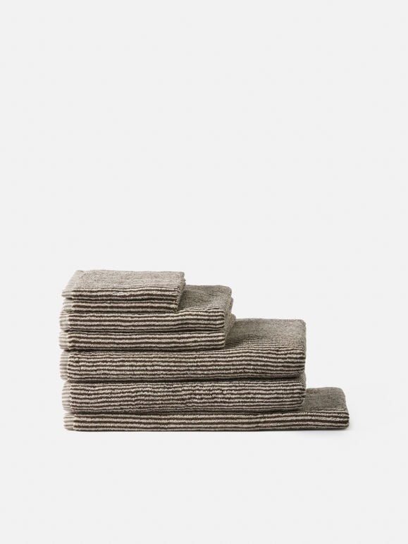 Stripe Cotton Towel Range | Cocoa/Bone