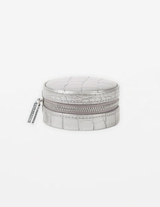 Jewel Box | Small Round | Silver Croc