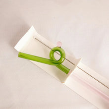 Load image into Gallery viewer, Reusable Glass Straw | Loopy Green|Pink
