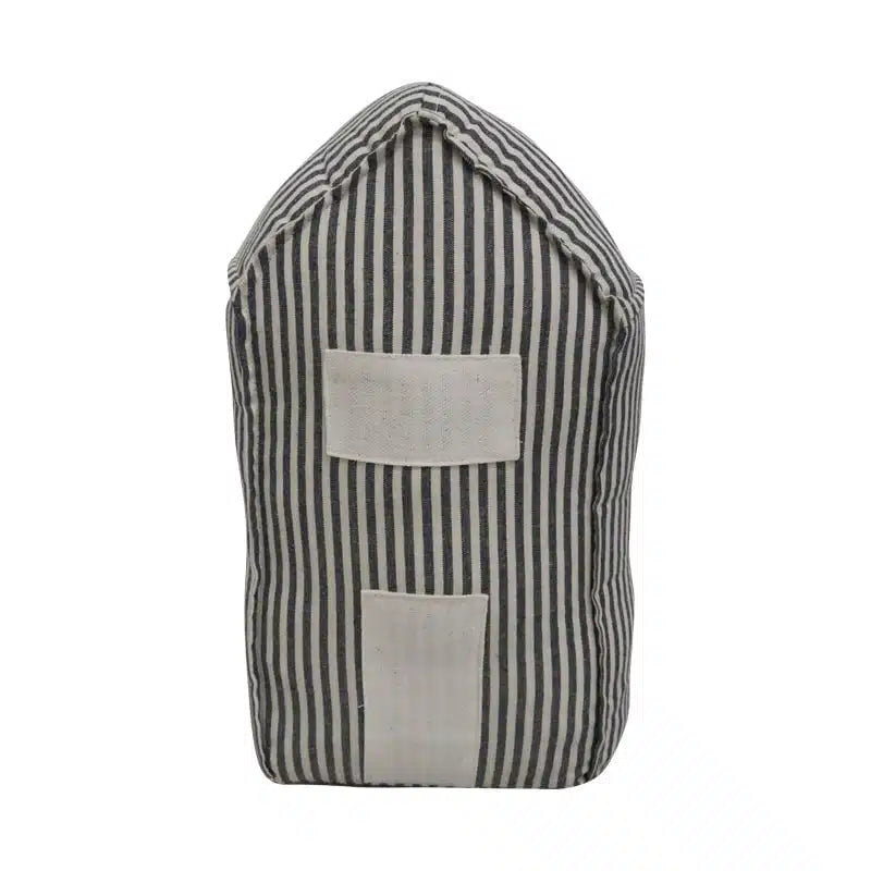 Doorstop House Stripe | Grey + White