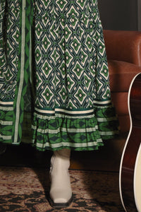Dressing Game Dress | Green Geo