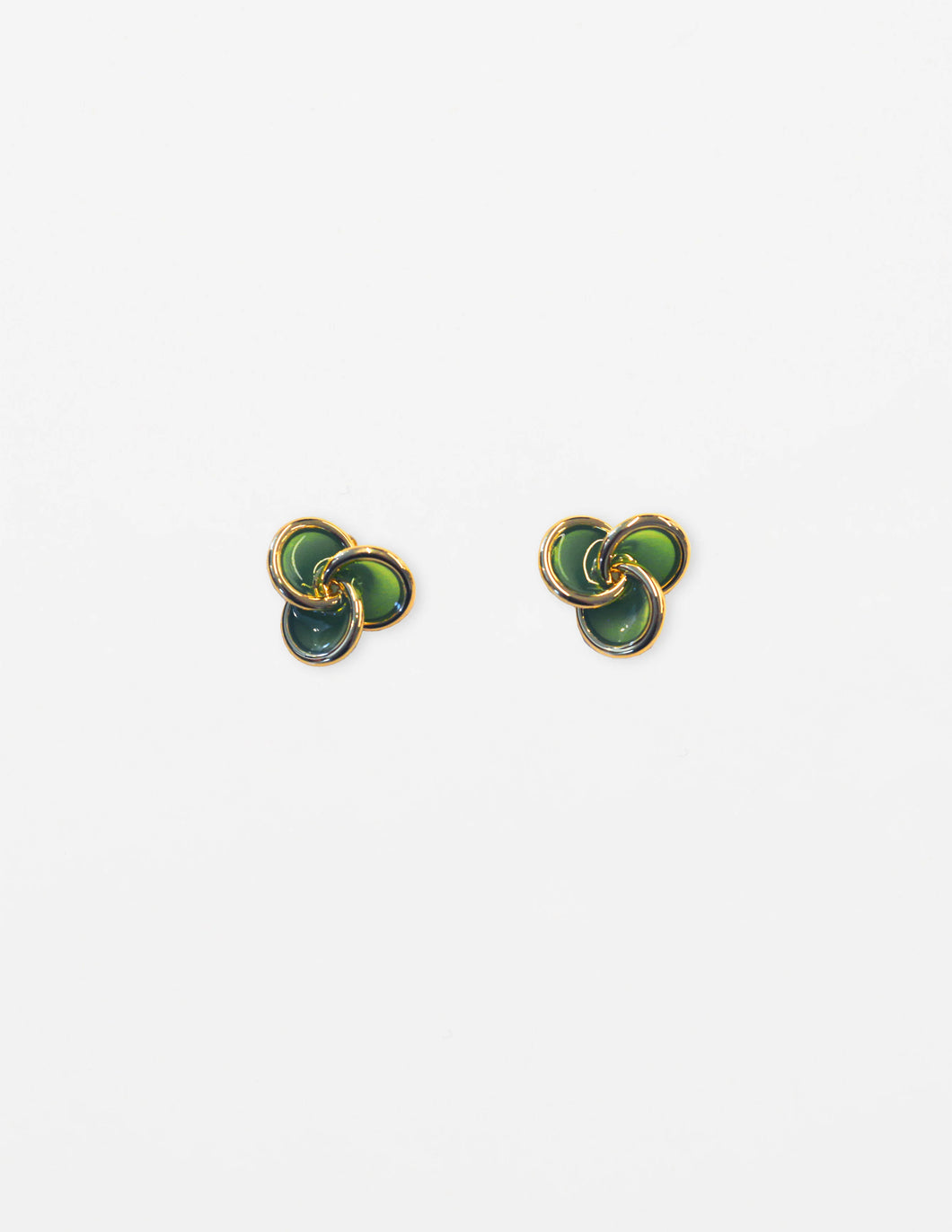 Green Epoxy Flower Earring