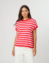 Load image into Gallery viewer, Stella + Gemma | Gwen Tee - Pink|Red Stripe
