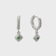 Load image into Gallery viewer, Wandering | Huggie Earrings | Green Onyx
