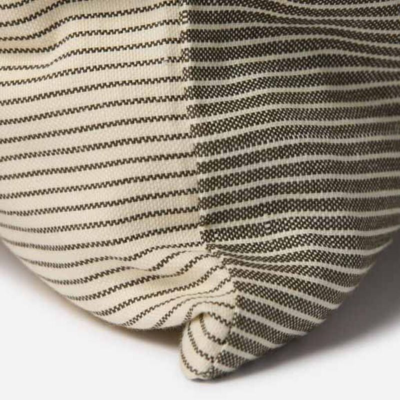 Reversible Pinstripe Cushion Cover | Ivy/Coconut