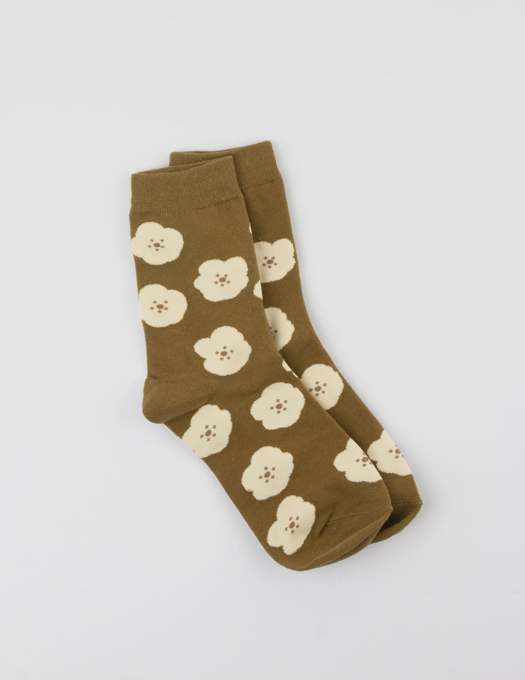 Khaki w White Flowers