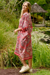 Kaftan Kutie Dress | Pink Border